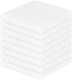 Homaxy 100% Cotton Waffle Weave Kitchen Dish Cloths, Ultra Soft Absorbent Quick Drying Dish Towels, 12 x 12 Inches, 8-Pack, White