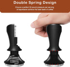 Yeelan 51mm Espresso Coffee Tamper, Calibrated Double Spring Loaded Coffee Tamper, Flat Stainless Steel Base Espresso Tools, Tamper for Espresso Machine, Espresso Accessories