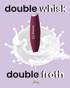 Elementi Milk Frother Wand - Easy to Use Handheld Electric Stirrer for Powder Drinks, Durable & Powerful Coffee Whisk & Protein Powder Mixer Wand, Hand Frother, Coffee Stirrers Electric (Burgundy)