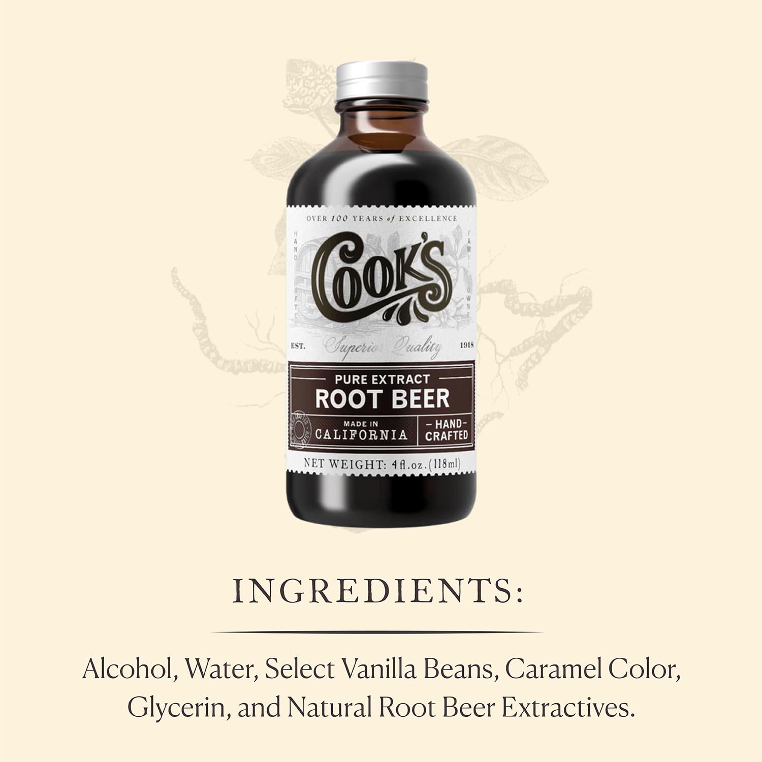 Cook's, Root Beer Extract Flavoring, For Root Beer Making and Baking, 16 Ounce