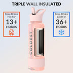 Coldest Insulated Water Bottle with Straw Lid - Stainless Steel Metal Insulated Bottle for Men & Women (Forever Pink Glitter, 40 oz)