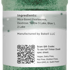 BAKELL Christmas Green Edible Glitter, 45 Grams | TINKER DUST Edible Glitter | KOSHER Certified | 100% Edible Glitter | Cakes, Cupcakes, Cake Pops, Drinks, Dessert Vegan Glitter & Dusts (45g Shaker, Christmas Green)
