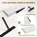 36x8x1.6 inch Floating Shelves Set of 2 – Solid Wood Rustic White Wall Mounted Shelf for Kitchen, Bathroom, Living Room