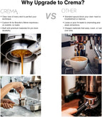 Crema Coffee Products 58mm Bottomless Naked Portafilter | Compatible with 58mm for E61 | Includes Double Shot Filter Basket | Olivewood