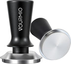 51mm Espresso Tamper - Spring-Loaded Coffee Tamper with Flat Stainless Steel Base, Compatible with All 51mm Portafilter Basket, Professional Barista Accessories, Black