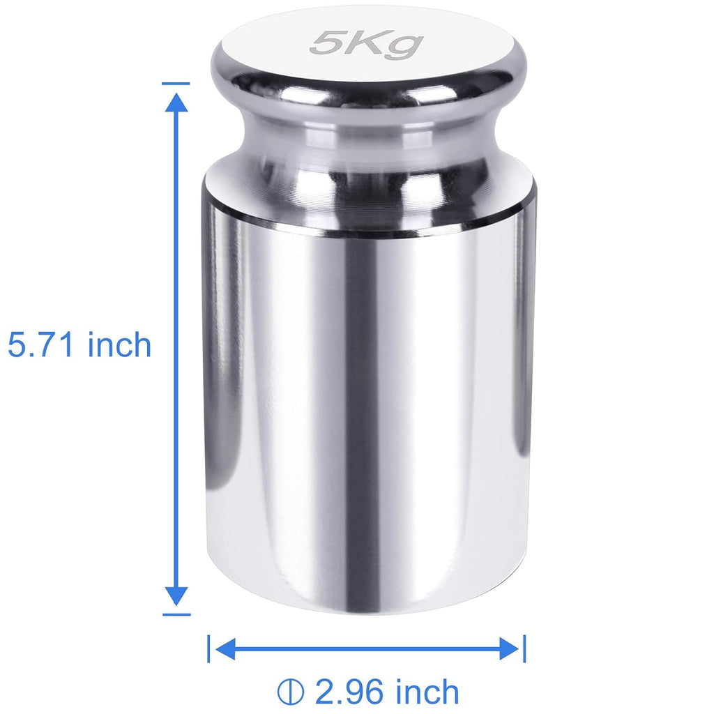 QP 5000g Calibration Weights, OIML Class M1 High Precision Gram Weights, Stainless Steel Scale Calibration Weight for Digital Scale, Balance Scale, Chrome Finish Scale Weights with Storage Case