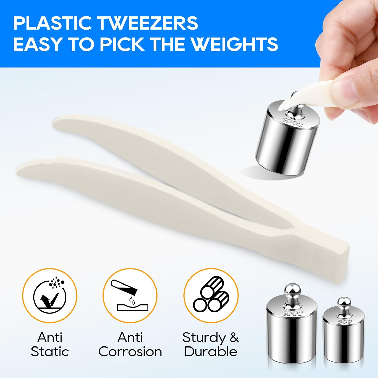 UCEC Calibration Weight Set 1000g for Digital Scale with Case and Tweezers, Gram Scale-M2 Class 10g 20g 20g 50g 100g 100g 200g 500g