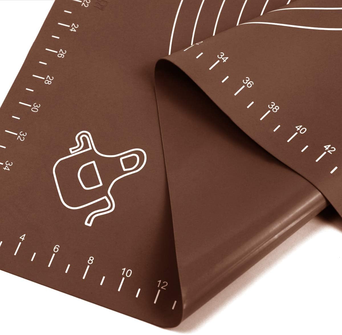 Silicone Baking Mat for Rolling Pastry Dough with Measurements, 19.7" x 15.7" BPA Free Non stick and Non Slip Coffee Table Sheet Baking Supplies for Bake Pizza Cake