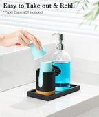 Luxspire Bathroom Cup Dispenser, 3oz Dixie Cup Dispenser, Guest Bathroom Essentials, Resin Cup Dispenser, Disposable Paper Cup Holder, Cotton Pad Holder, Bathroom Accessories - Matte Black