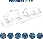 VAEHOLD Hat and Coat Wall Mount Rack - Hooks for Robes, Bags, Keys, and Towels - Bathroom Towel Hanger Organizer (White, “T“ Shape 5 Hooks 2 Pack)