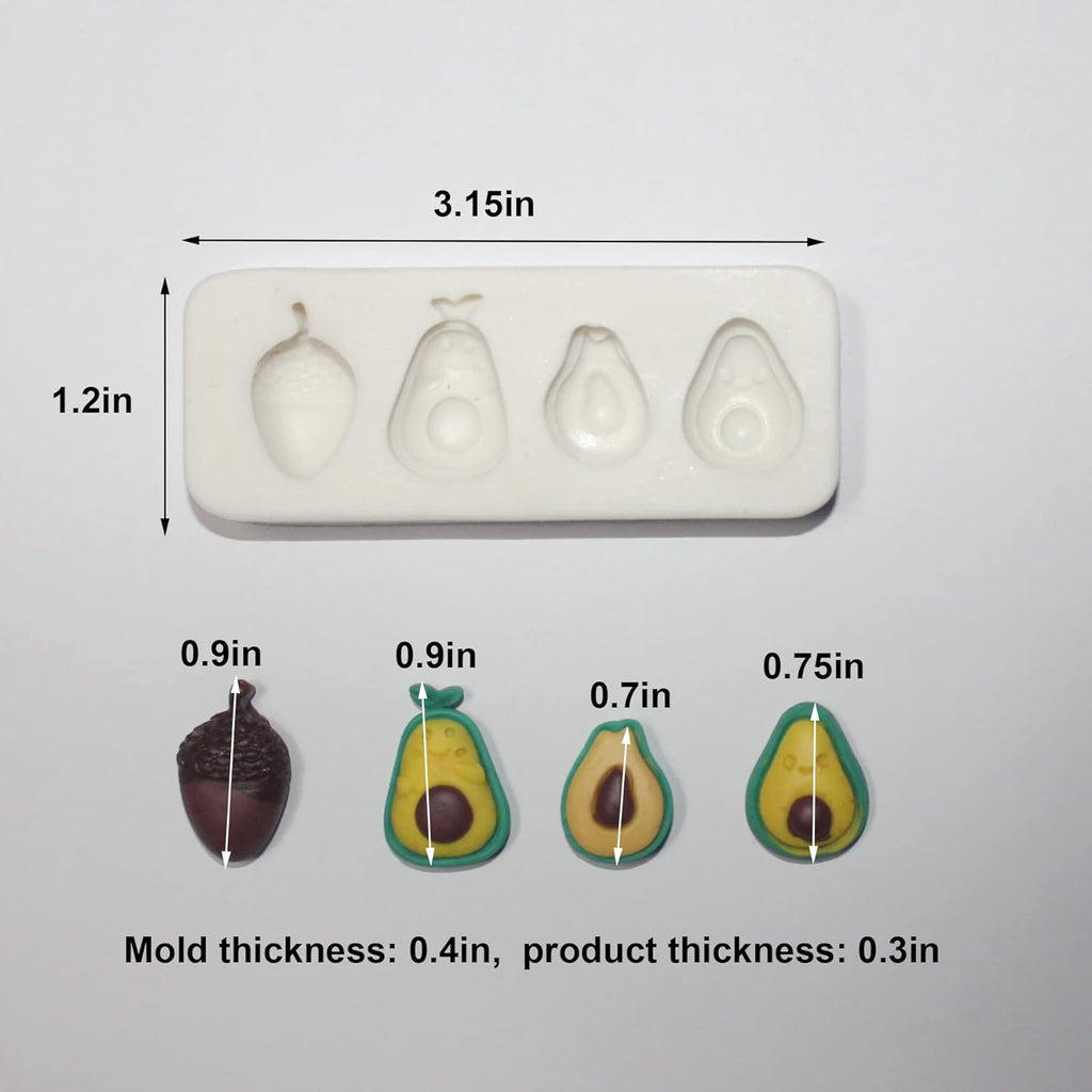 Lovely Small Items Silicone Fondant Molds Set For Cake Topper, Gumpaste, Candy & Chocolate, Polymer Clay and More (Vegetables & Fruits)