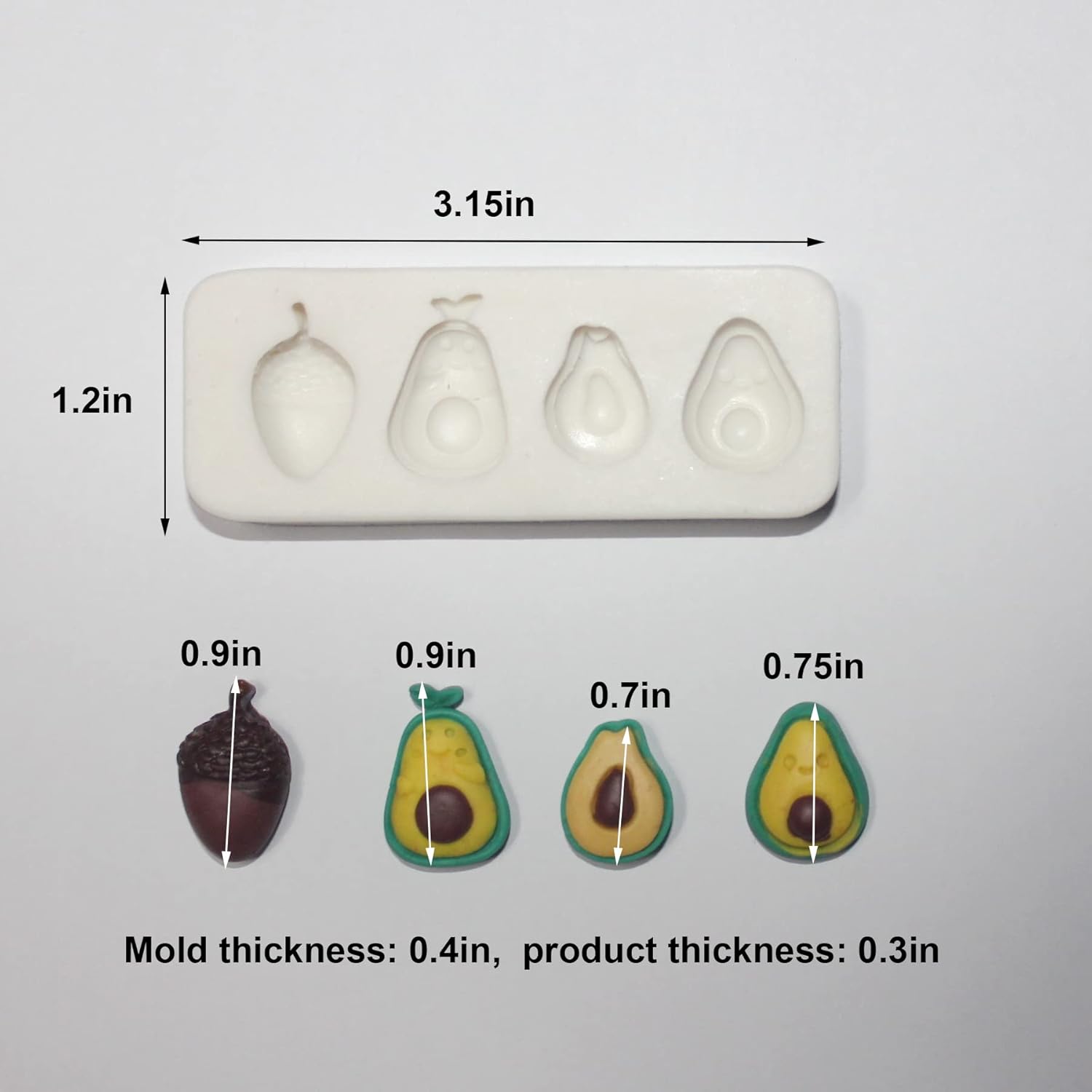 Lovely Small Items Silicone Fondant Molds Set For Cake Topper, Gumpaste, Candy & Chocolate, Polymer Clay and More (Vegetables & Fruits)