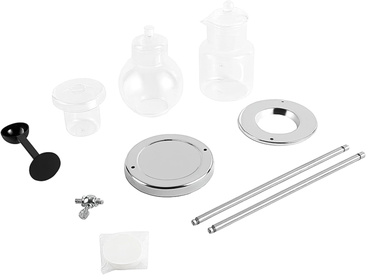 Nispira Luxury Ice Cold Brew Dripper Coffee Maker in Stainless Steel and Borosilicate Glass, 1000 ml Silver