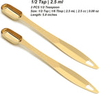 2 Pcs 1/2 Teaspoon(2.5 mL | 1/2 Tsp | 1/6 Tbsp | 2.5 cc | 1/16 oz) Stainless Steel Single Measuring Spoon, Long Handle Metal Measuring Spoon, Kitchen Gadgets for Cooking & Baking(Gold)