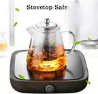 Glass Teapot with Infuser Tea Pot 32oz/43oz Tea Kettle Stovetop Safe Blooming and Loose Leaf Tea Maker Set (32oz/ 950ml)
