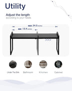 Nxconsu Expandable Cabinet Shelf Organizer Riser for Kitchen Pantry Cupboard Under Sink Countertop Home Storage Organization Rack Space Saver Freestanding Heavy Duty Nonslip Stackable Black X Large