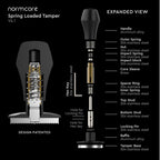 Normcore 58mm Espresso Coffee Tamper V4.1 Upgraded, Spring Loaded Tamper Fits 58mm Portafilters, Titanium PVD Coating Ripple Base, Genuine American Walnut Handle