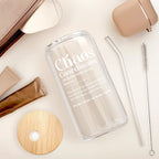 Chaos Coordinator 16oz Can Glass Tumbler with Bamboo Lid & Straw, Iced Coffee Cup for Female Coworker Friends Colleagues, Aesthetic Cups Gifts for Birthday Christmas Farewell Retirement