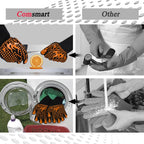 Comsmart BBQ Gloves, 1472°F Heat Resistant Grilling Gloves Silicone Non-Slip Oven Gloves Long Kitchen Gloves for Barbecue, Cooking, Baking, Short, Orange