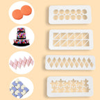 12 Pcs Cake Fondant Cutter Puzzle Fondant Cutters, Triangles Cookie Cutter - 4 Size Geometric Shape Fondant Cutter Cake Border Decorating Tool, Creative Cake Decorating