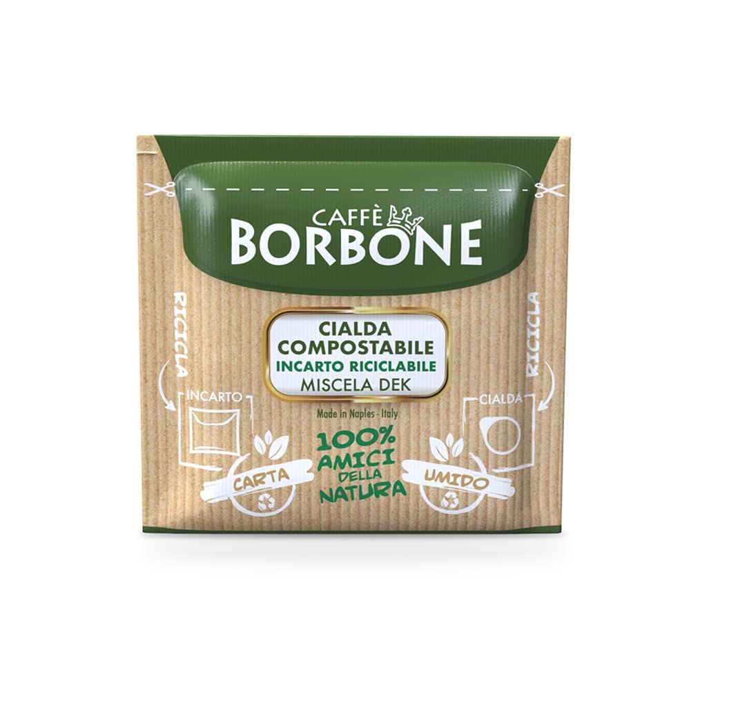 Caffè Borbone Espresso Paper Pods, Green Blend, Decaffeinated, Medium Roast ESE Pods, Authentic Italian Espresso - 50 Count