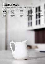 Nucookery 8 Oz Classic White Fine Porcelain Creamer with Handle,Small Creamer Pitcher For Sauces Salad Coffee Milk More,Microwave & Freezer Safe (8-Ounce, Set/1)