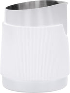 Normcore Handleless Milk Pitcher with Round Spout, Espresso Steaming Pitcher, 18/8 Stainless Steel Milk Frothing Jug, Coffee Cappuccino Latte Art Barista Cup, Non-stick coating White - 20.3oz / 600ml