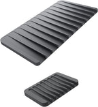 Kraus Self-Draining Silicone Dish Drying Mat and Silicone Soap Dish Holder for Bathroom or Kitchen Counter in Dark Grey, KDM-10-05DG