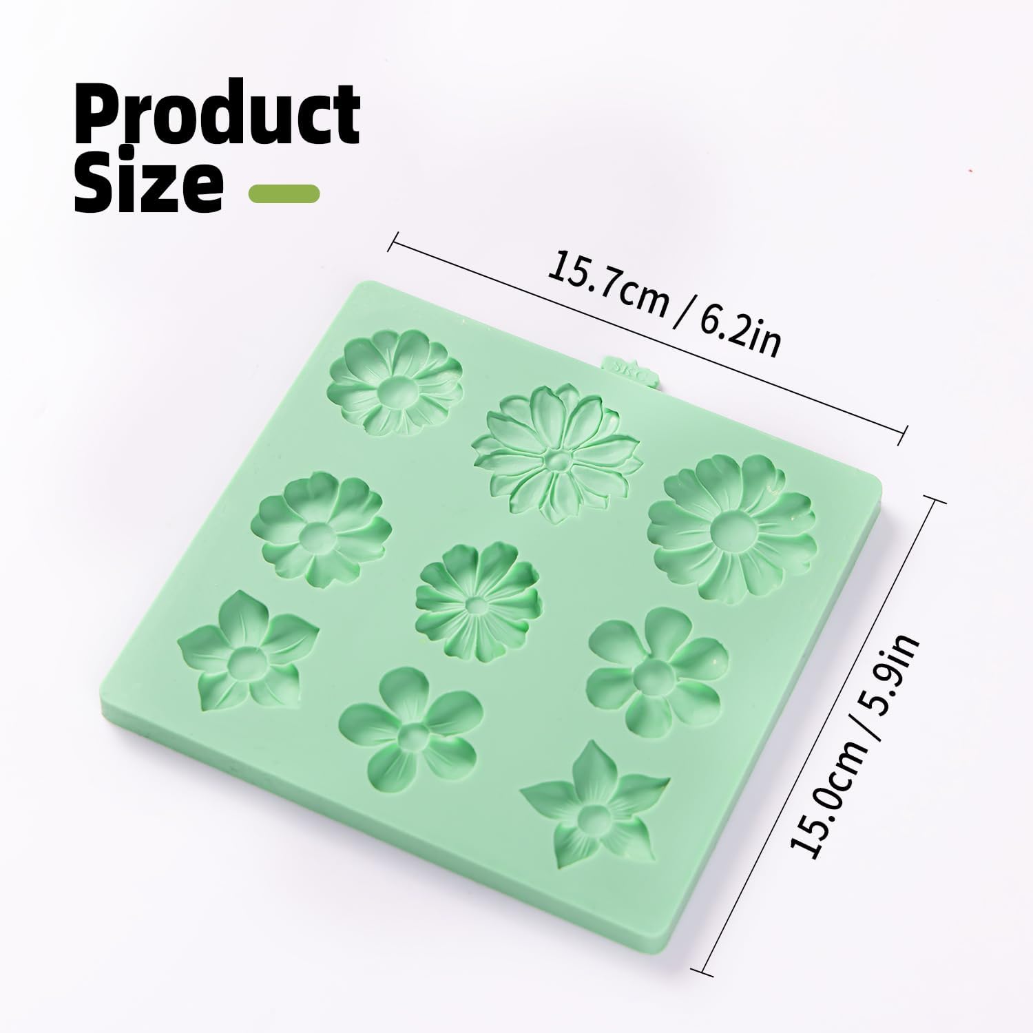 KALAIEN Flower Silicone Molds,Rose Flower Chocolate Mold Daisy Silicone Mold for Crafts,2 Pcs Rose Silicone Mold Fondant Molds for Cake Decorating