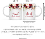 Andaz Press 11oz. Wedding Ceramic Coffee Tea Mug Gift, Fall Autumn Marsala Burgundy Flowers Roses Florals, Aunt of the Groom, 1-Pack, Includes Gift Box