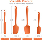 U-Taste Silicone Spatula Set with 600 Degrees Fahrenheit Heat Resistant (Orange)