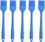 Silicone brush, Oil Brush for BBQ Kitchen Cooking Baking and Grilling (5 PCS,Blue)