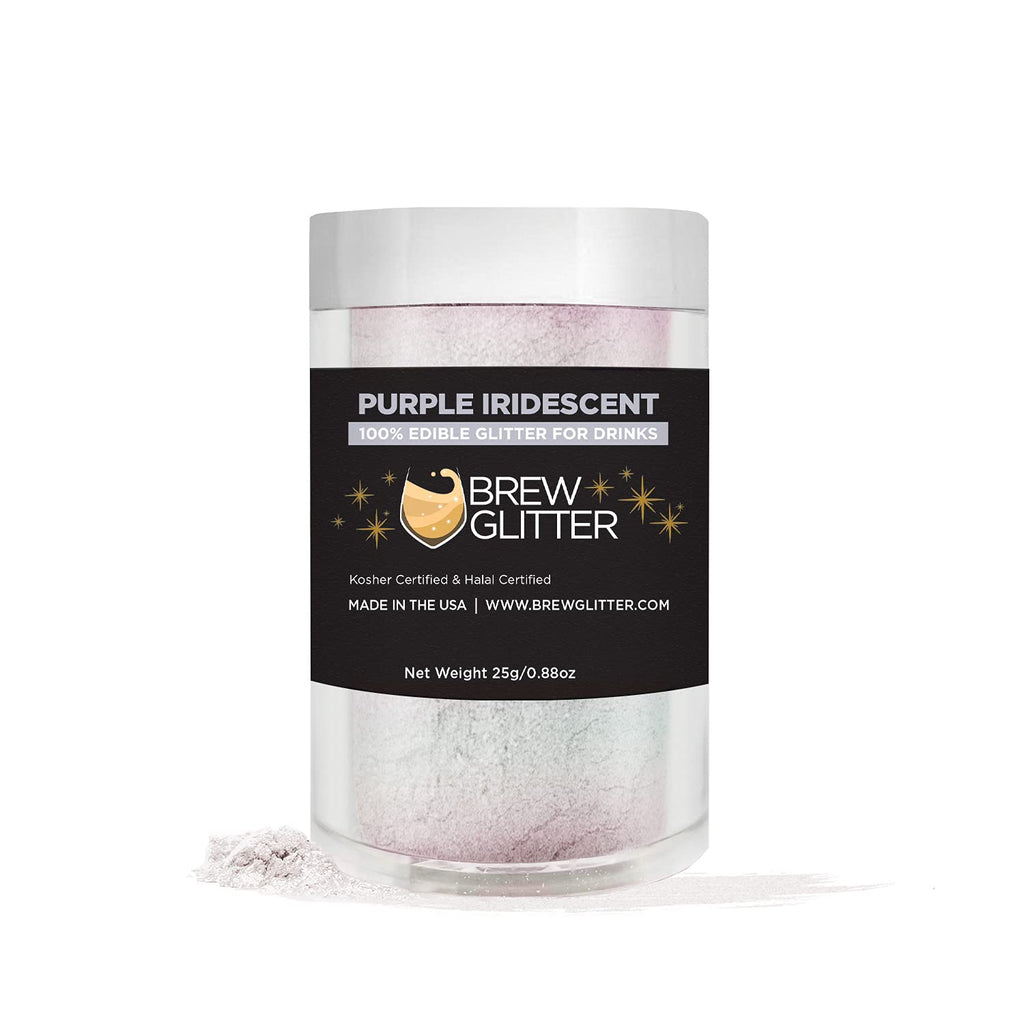 Purple Iridescent BREW GLITTER Edible Glitter For Drinks, Cocktails, Beer, Garnish Glitter & Beverages | 100% Edible & Food Grade | Vegan, Gluten, Nut Free (25g, Purple Iridescent)