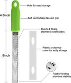 Lemon Zester, Stainless Steel Kitchen Cheese Grater, Plastic Cover Ergonomic Soft Green Handle