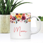 Andaz Press 11oz. Mother's Day Ceramic Coffee Tea Mug Gift, Fall Autumn Burgundy Orange Peach Flowers Roses Florals, Mom, 1-Pack