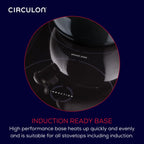 Circulon Enamel on Steel Whistling Teakettle/Teapot With Flip-Up Spout, 2 Quart - Black