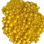 Edible Yellow Sugar Pearls Candy Sprinkles 120G/ 4.23Ounce Baking Cake Sprinkles Cupcake and Cake Topper Cookie Decorations Wedding Party Valentines Halloween Christmas Supplies