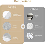 Koville Grayish White Marble Cutting Board Round, 16" Marble Cheese Board for Kitchen - Non-Stick Heat Resistant Stone Cutting Boards for Baking, Charcuterie, Pastry, Trivet