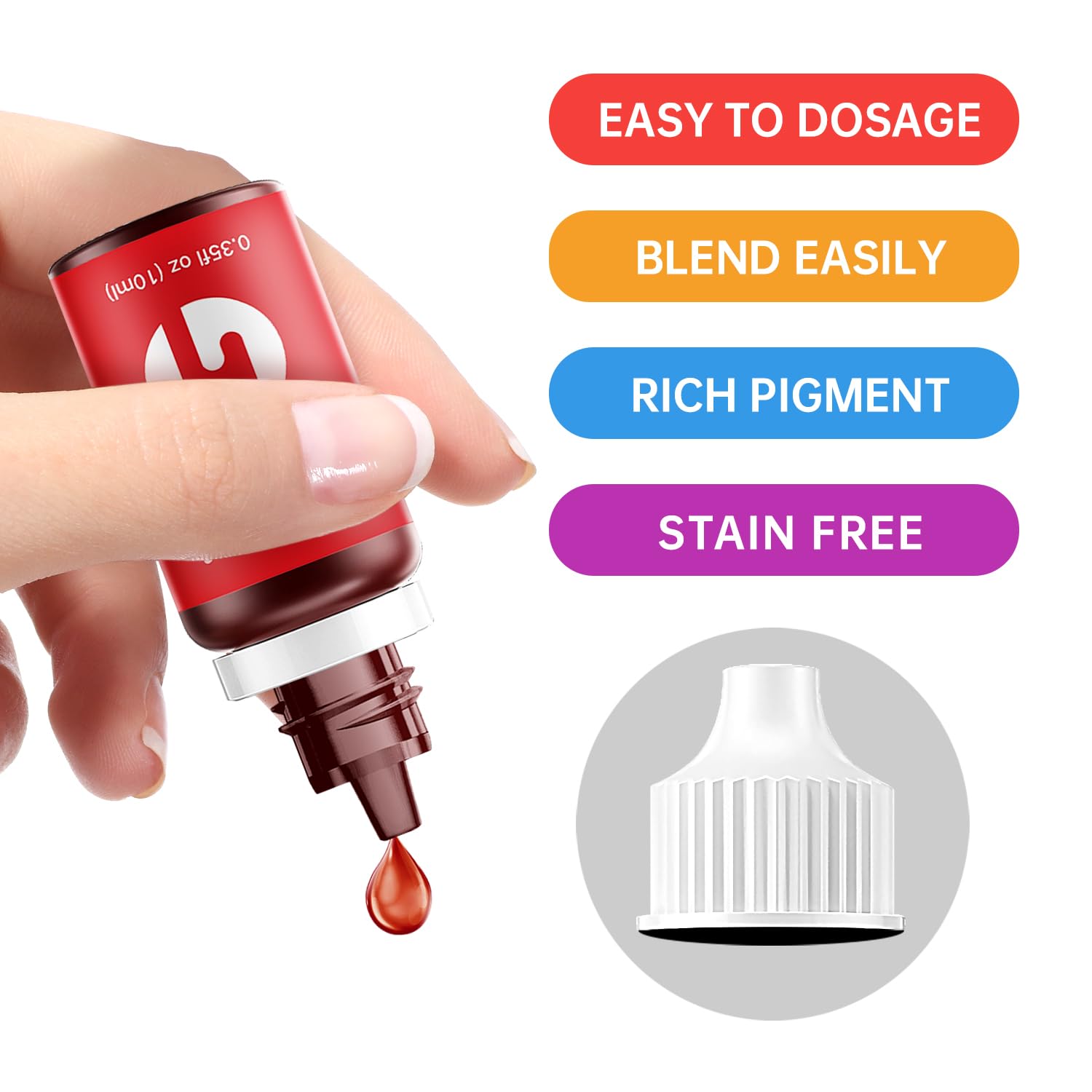 Food Coloring Liquid Food Color 24 Colors Herbeklab Water Based Food Dye Slime Coloring Dye Neon Food Coloring for Baking Icing Cake Decorating, 0.35 fl oz/bottle