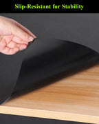 Black Plastic Table Cover Protector, 42" x 78" Waterproof Easy Flat PVC Desk Pad Mat, 1.5mm Thick Rectangle Vinyl Table Top Protector for Dining Room Table, Office, Dresser