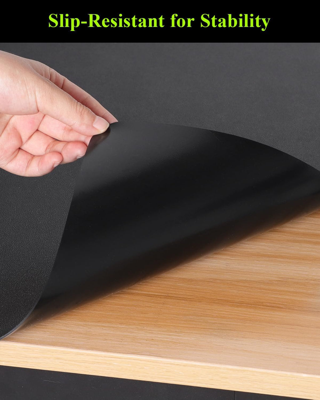 Black Plastic Table Cover Protector, 42" x 72" Waterproof Easy Flat PVC Desk Pad Mat, 1.5mm Thick Rectangle Vinyl Table Top Protector for Dining Room Table, Office, Dresser