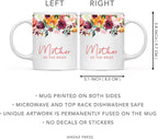 Andaz Press 11oz. Wedding Ceramic Coffee Tea Mug Gift, Fall Autumn Burgundy Orange Peach Flowers Roses Florals, Mother of the Bride, 1-Pack, Includes Gift Box