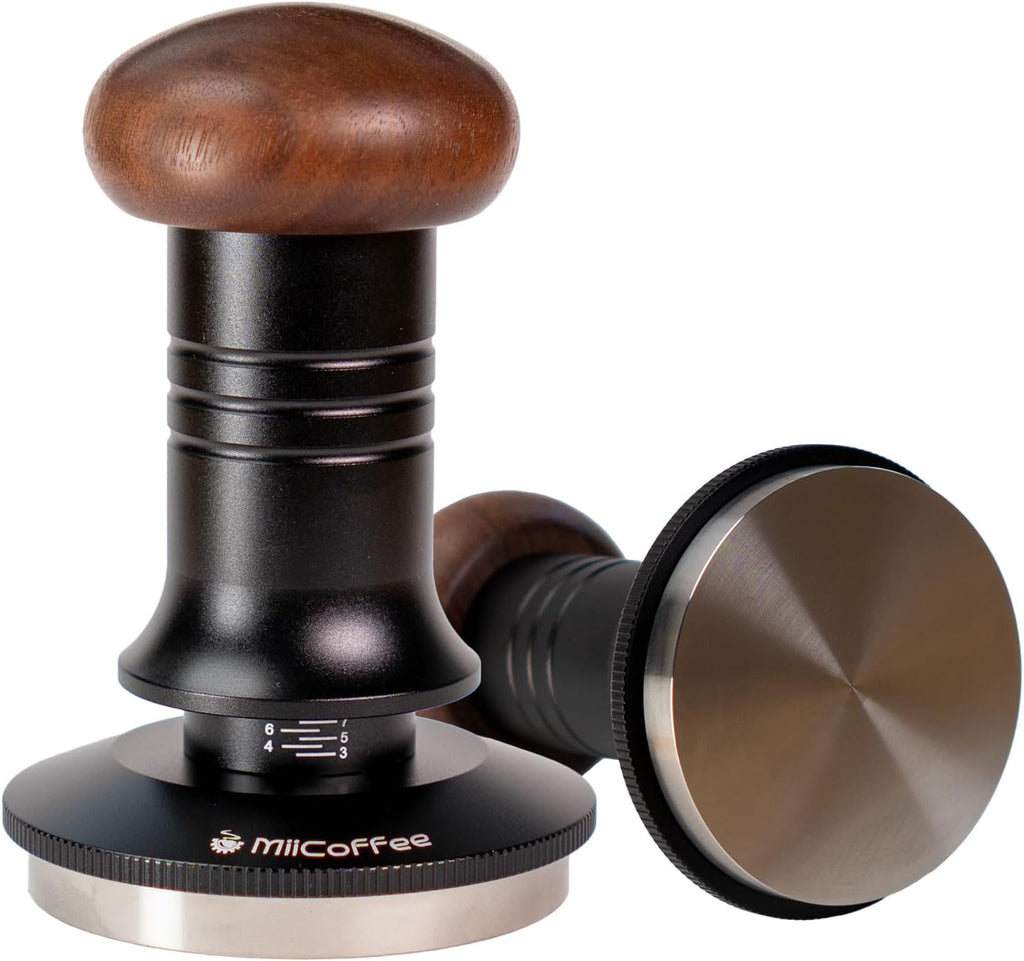 MiiCoffee Espresso Coffee Tamper 58.5mm, Level Coffee Tamper for 58mm Portafilter, Adjustable Depth Stainless Steel Flat Base