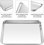 Baking Sheet with Cooling Rack Set [2 Sheets + 2 Racks], Deedro Stainless Steel Cookie Sheet Baking Pan Half Sheets Oven Tray with Rack, 10 x 8 x 1 Inch, Heavy Duty, Non-toxic, Dishwasher Safe