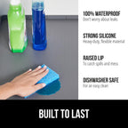 GORILLA GRIP Waterproof Silicone Under Sink Mat with Raised Lip for Kitchen and Bathroom, Cabinet Shelf Liner Stay in Place Mats Dishwasher Safe Drawer Liner, Organizer Tray, 19 x 22 in, Gray