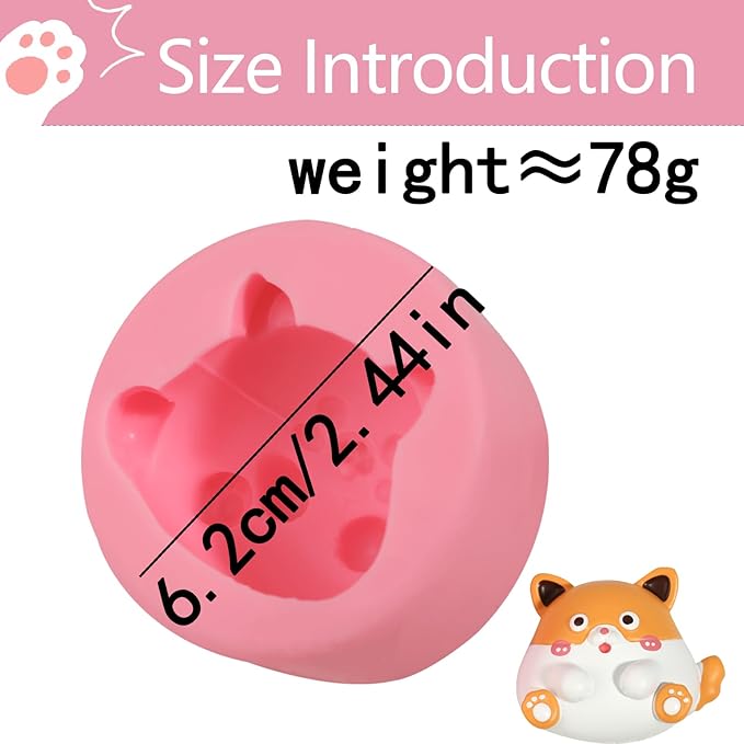 1Pcs Cute Puppy Candy Fondant Mold, Animal Dog Cake Decoration Fondant Molds, for Kitchen Baking Bread Chocolate Cupcake Toppers Jelly Resin Craft Clay Bath Ball Reusable