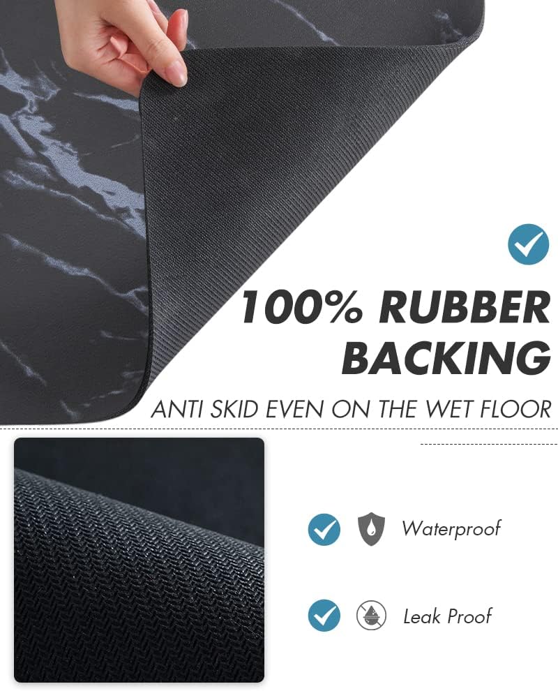 AMOAMI-Coffee Mat Hide Stain Rubber Backed Absorbent Dish Drying Mat for Kitchen Counter-Coffee Bar Accessories Fit Under Maker Machine Pot Espresso Machine Dish Rack