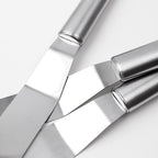 Cake Spatula Set – 6", 8", 10" Stainless Steel Offset & Straight Icing Spatulas for Cake Decorating and Frosting (Curved)
