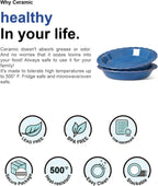 LE TAUCI Ceramic Pie Dish for Baking, 9 Inches Pie Pan for Apple Pie, Pecan Pie, 36 Ounce Pie Plate, Set of 2, Ceylon Blue