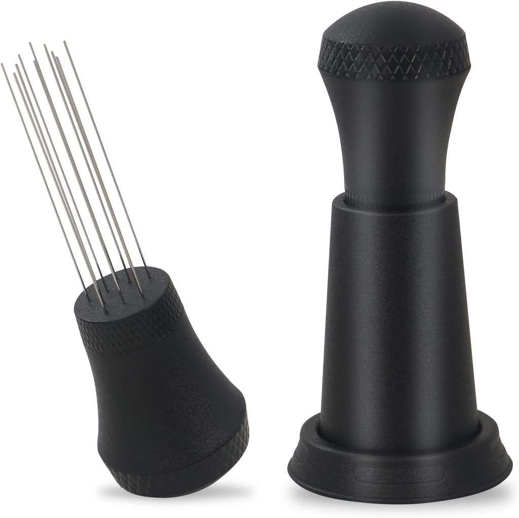 WDT Distribution Tool, Espresso Coffee Stirrer - 0.4mm 10 Needles Espresso Stirrer, Espresso Distributor for Barista Espresso Machine Accessories - Black